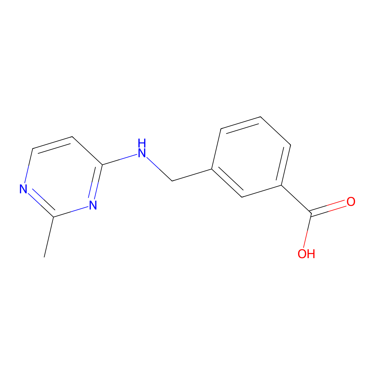 3-{[(2-Methylpyrimidin-4-yl)amino]methyl}benzoic acid molecular structure, CAS 1281362-78-4