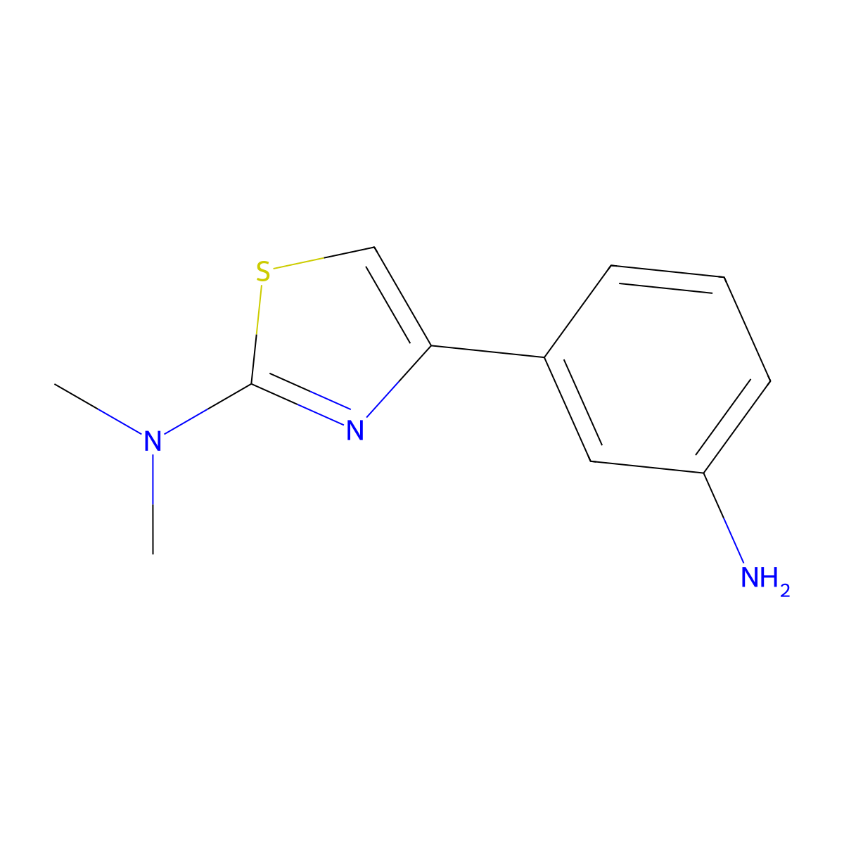 4-(3-Aminophenyl)-N,N-dimethylthiazol-2-amine molecular structure, CAS 1281363-96-9