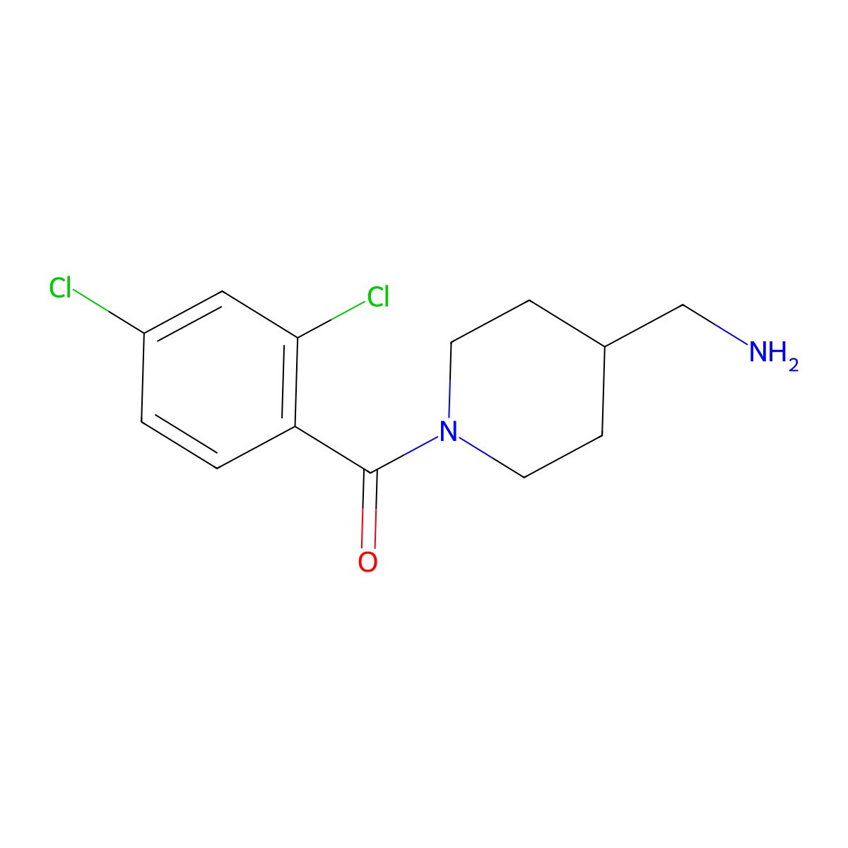 [4-(Aminomethyl)piperidin-1-yl](2,4-dichlorophenyl)methanone molecular structure, CAS 1281370-32-8