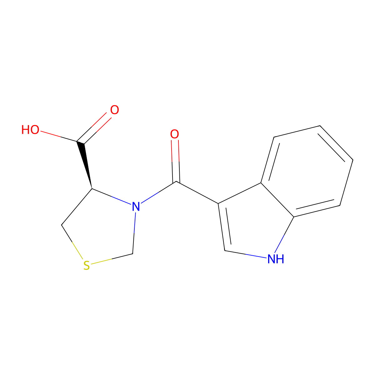 (4R)-3-(1H-indole-3-carbonyl)-1,3-thiazolidine-4-carboxylic acid molecular structure, CAS 1281377-56-7