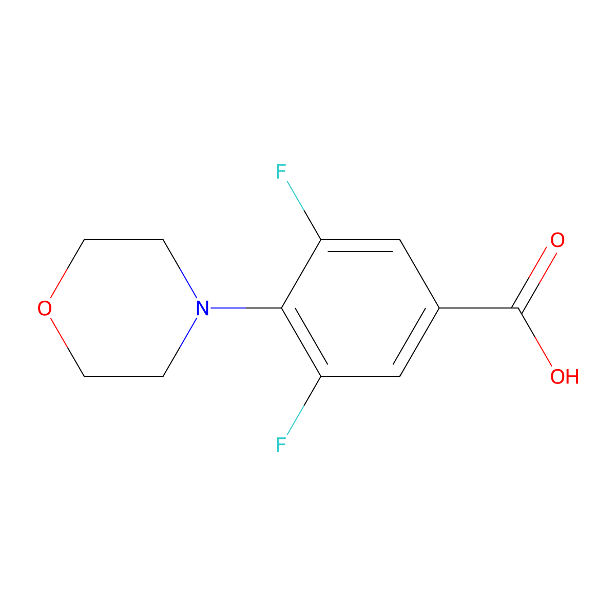 3,5-Difluoro-4-(morpholin-4-yl)benzoic acid molecular structure, CAS 1281380-88-8