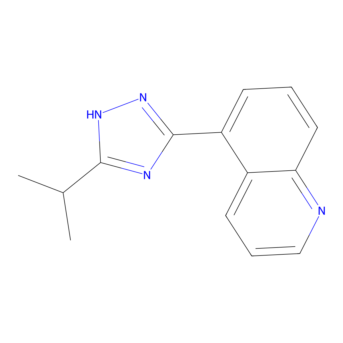 5-[5-(propan-2-yl)-1H-1,2,4-triazol-3-yl]quinoline molecular structure, CAS 1281384-74-4
