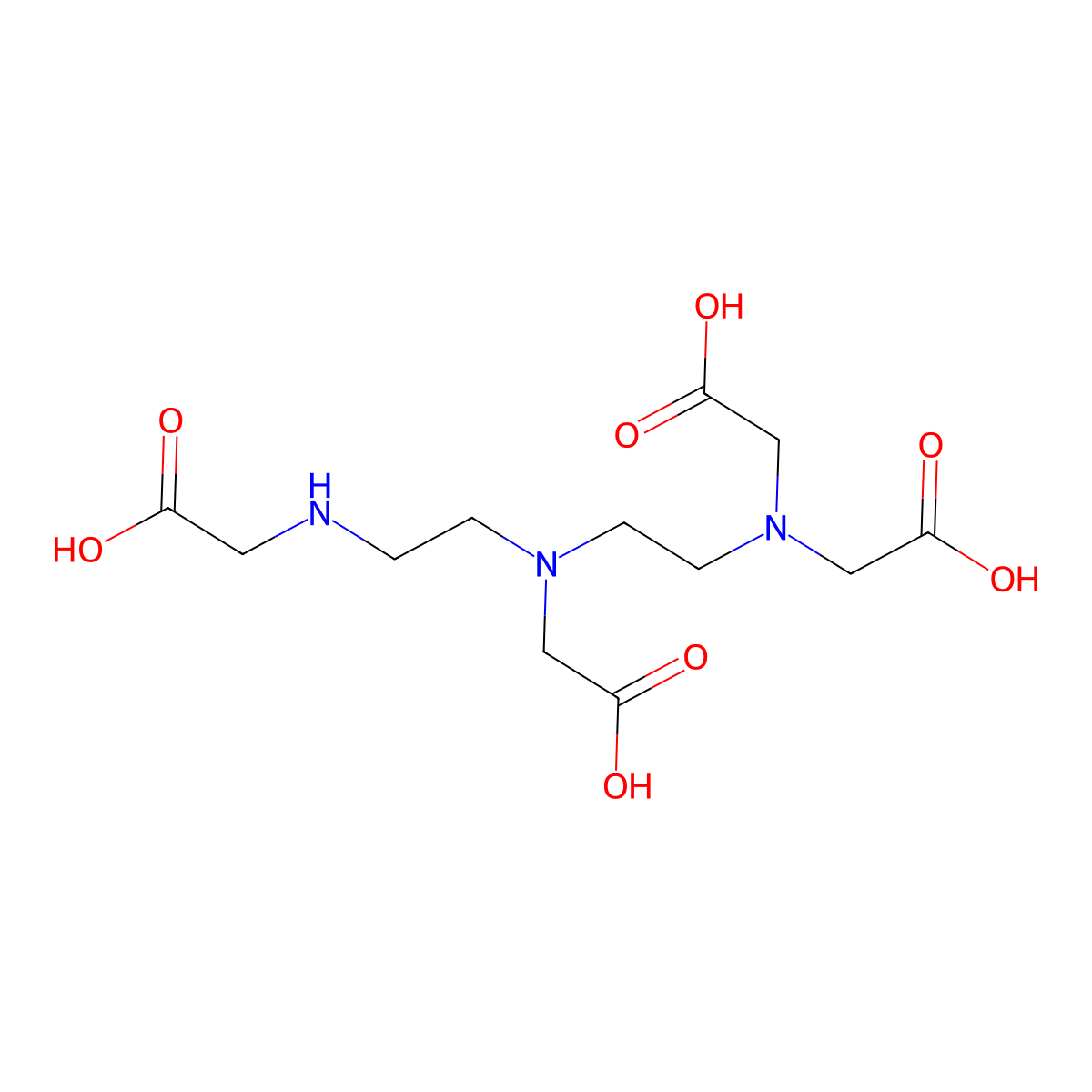 2,2'-((2-((Carboxymethyl)(2-((carboxymethyl)amino)-ethyl)amino)ethyl)azanediyl)diacetic acid molecular structure, CAS 128139-51-5