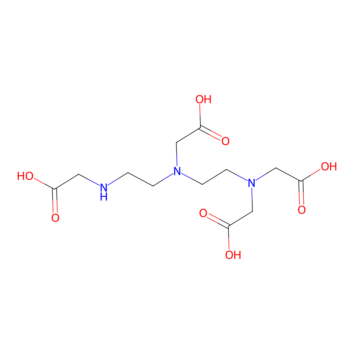2,2'-((2-((Carboxymethyl)(2-((carboxymethyl)amino)-ethyl)amino)ethyl)azanediyl)diacetic acid molecular structure, CAS 128139-51-5