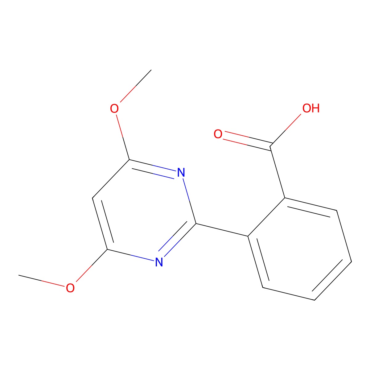 2-(4,6-Dimethoxy-2-pyrimidinyl)benzoic acid molecular structure, CAS 128139-54-8