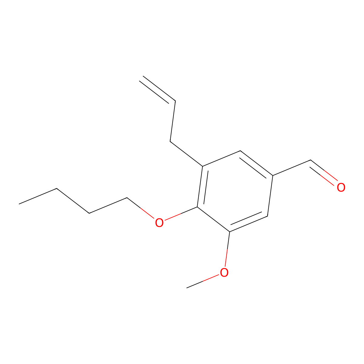 3-Allyl-4-butoxy-5-methoxybenzaldehyde molecular structure, CAS 128139-63-9