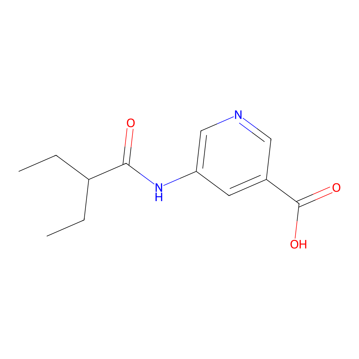 5-(2-Ethylbutanamido)nicotinic acid molecular structure, CAS 1281394-76-0