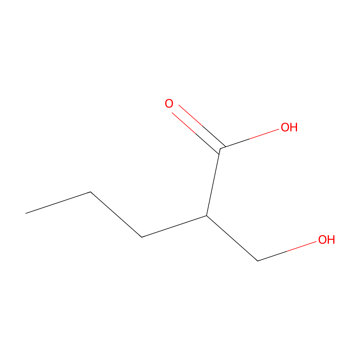 2-(Hydroxymethyl)pentanoic acid molecular structure, CAS 128140-14-7