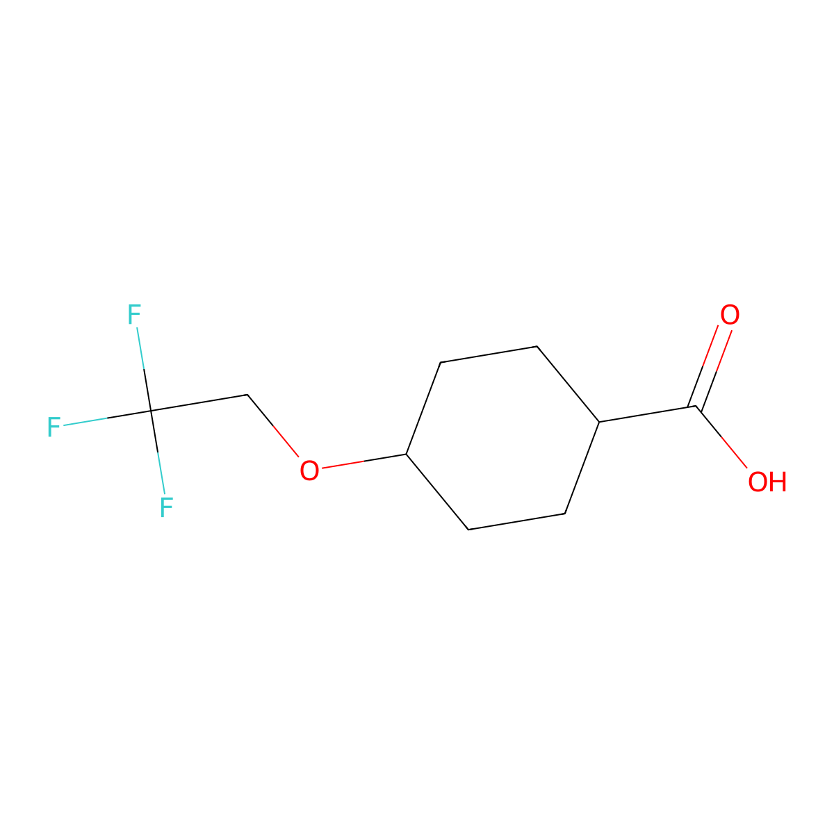 trans-4-(2,2,2-Trifluoroethoxy)cyclohexanecarboxylic acid molecular structure, CAS 128140-49-8