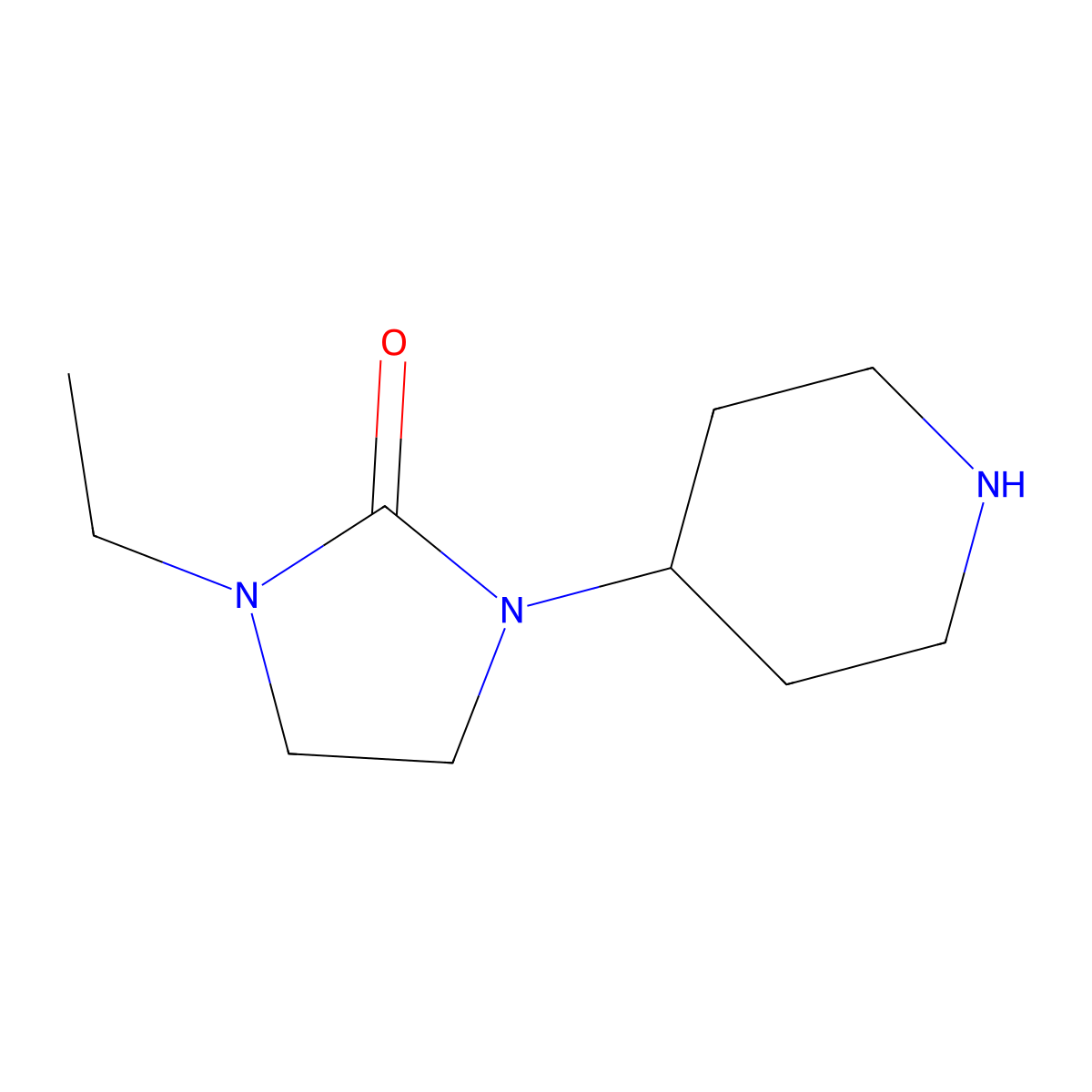 1-Ethyl-3-(piperidin-4-yl)imidazolidin-2-one molecular structure, CAS 1281406-00-5