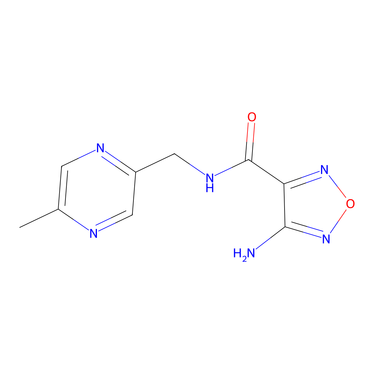 4-amino-N-[(5-methylpyrazin-2-yl)methyl]-1,2,5-oxadiazole-3-carboxamide molecular structure, CAS 1281418-93-6