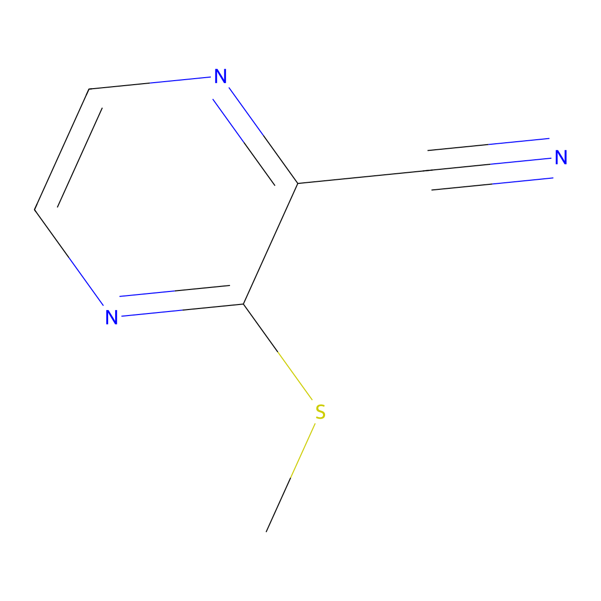 3-(Methylsulfanyl)pyrazine-2-carbonitrile molecular structure, CAS 128142-12-1