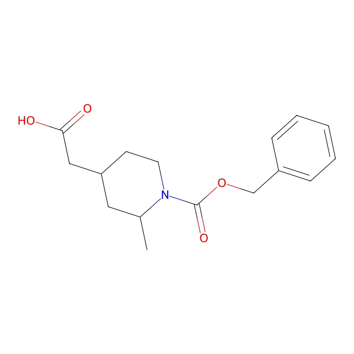 2-{1-[(Benzyloxy)carbonyl]-2-methylpiperidin-4-yl}acetic acid molecular structure, CAS 1281423-17-3