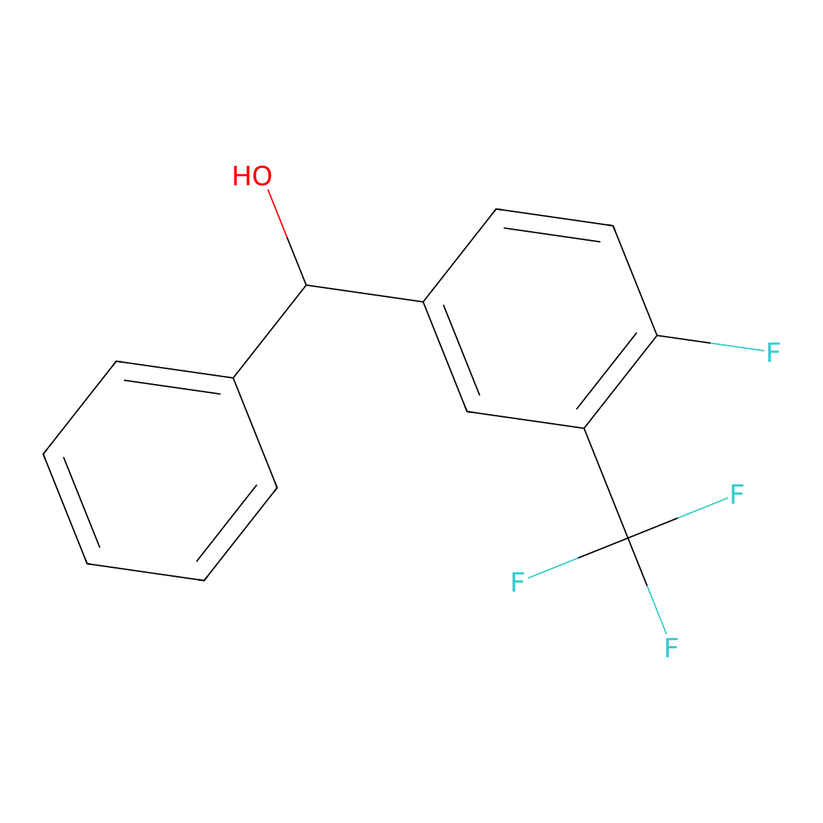 (4-Fluoro-3-(trifluoromethyl)phenyl)(phenyl)methanol molecular structure, CAS 1281424-52-9