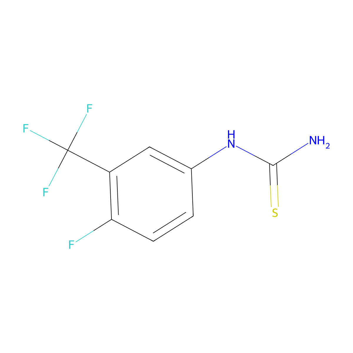 4-Fluoro-3-trifluoromethylphenylthiourea molecular structure, CAS 128143-17-9