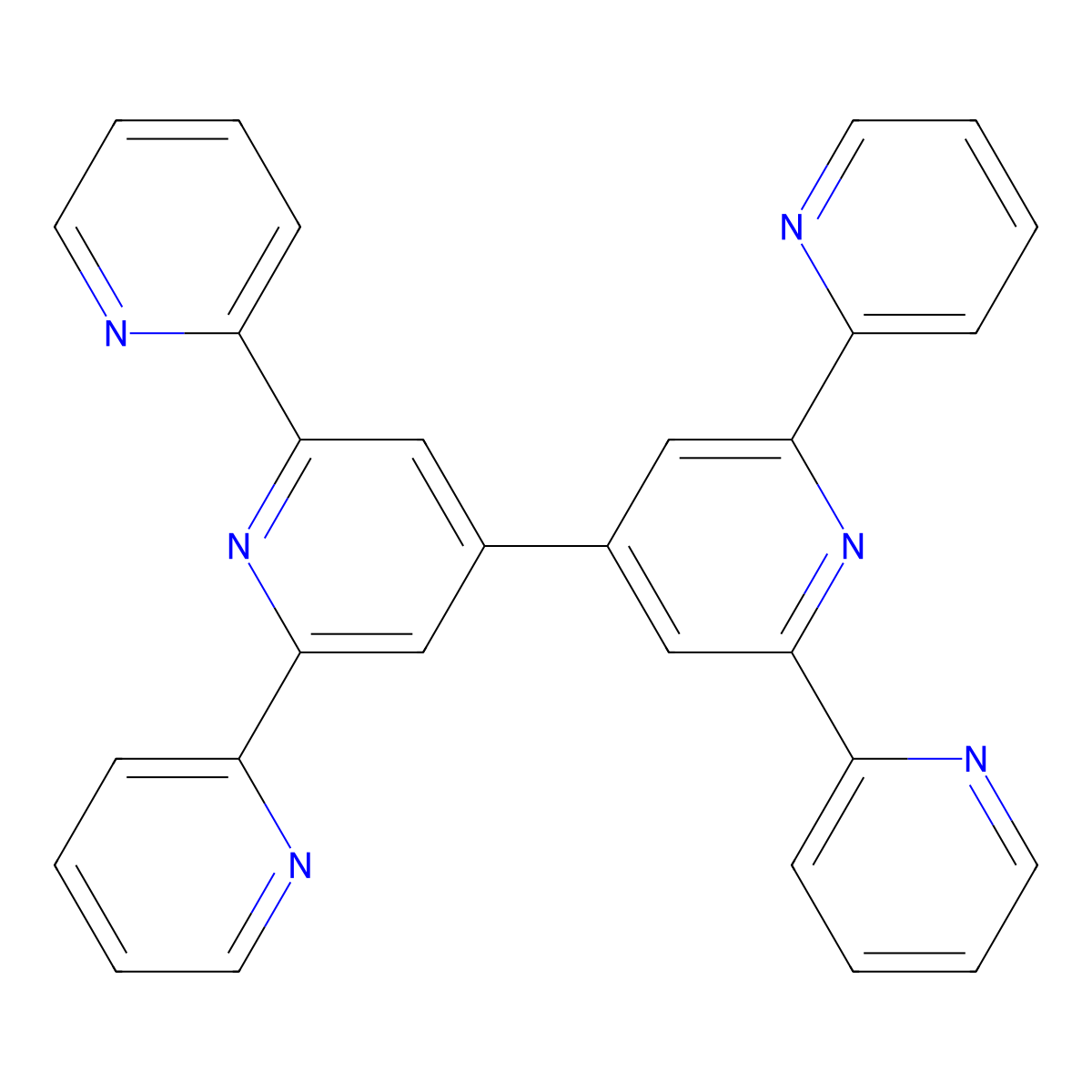 6',6''-Di(pyridin-2-yl)-2,2':4',4'':2'',2'''-quaterpyridine molecular structure, CAS 128143-86-2