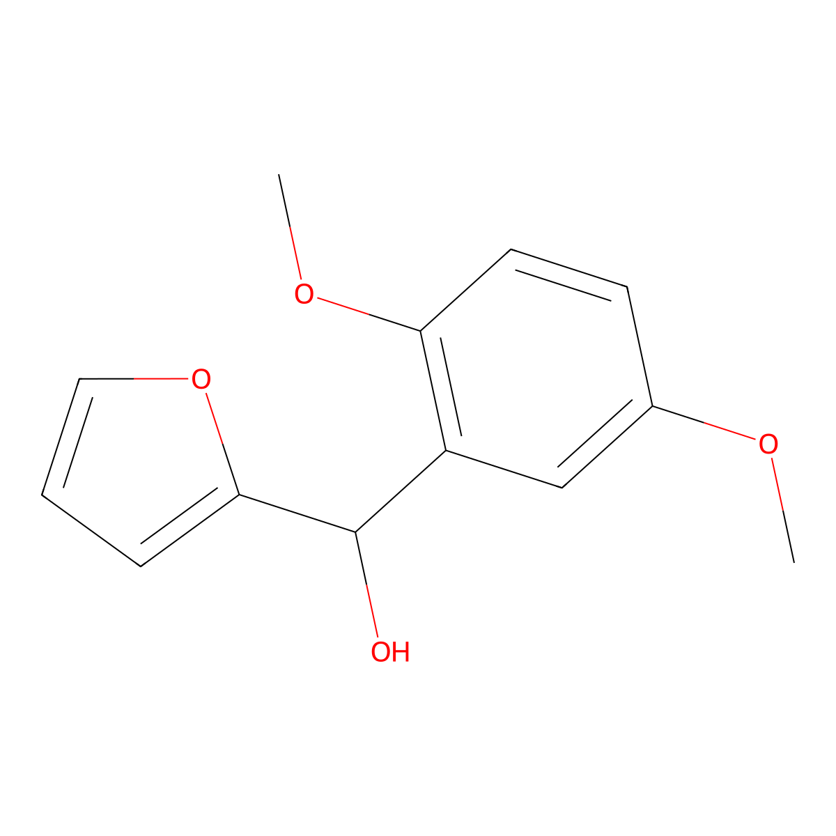 (2,5-Dimethoxyphenyl)(furan-2-yl)methanol molecular structure, CAS 1281444-20-9