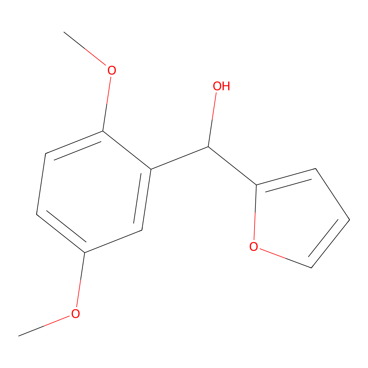 (2,5-Dimethoxyphenyl)(furan-2-yl)methanol molecular structure, CAS 1281444-20-9