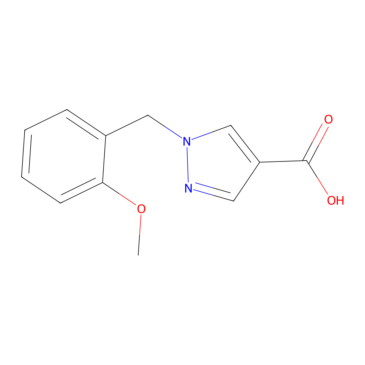 1-[(2-Methoxyphenyl)methyl]-1H-pyrazole-4-carboxylic acid molecular structure, CAS 1281449-88-4
