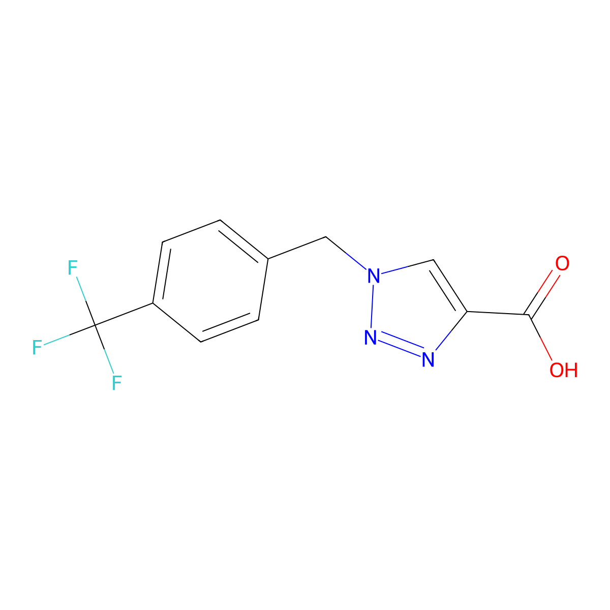 1-{[4-(trifluoromethyl)phenyl]methyl}-1H-1,2,3-triazole-4-carboxylic acid molecular structure, CAS 1281452-73-0
