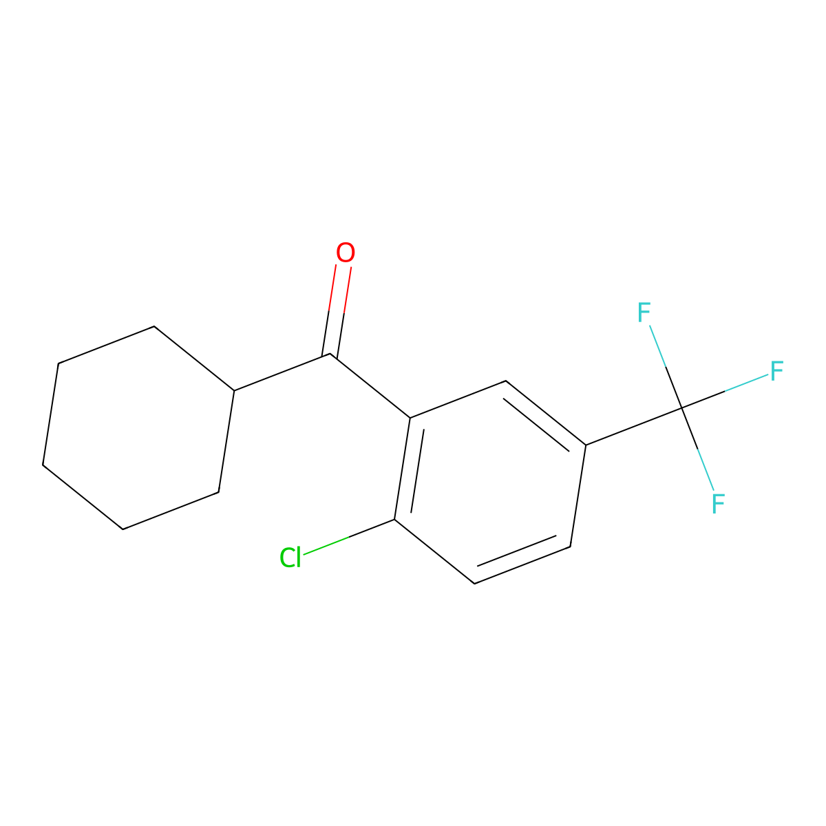 (2-Chloro-5-(trifluoromethyl)phenyl)(cyclohexyl)methanone molecular structure, CAS 1281463-13-5