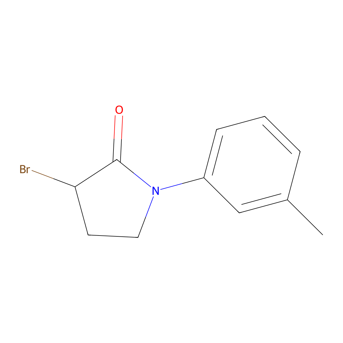 3-Bromo-1-(3-methylphenyl)pyrrolidin-2-one molecular structure, CAS 1281470-37-8