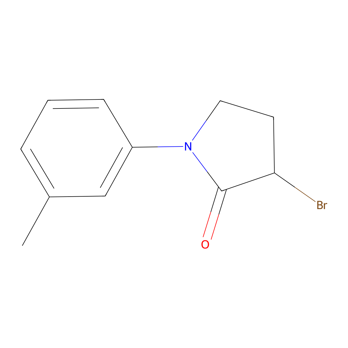 3-Bromo-1-(3-methylphenyl)pyrrolidin-2-one molecular structure, CAS 1281470-37-8