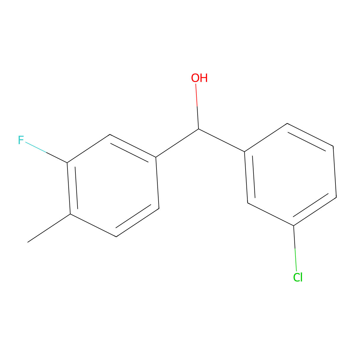 alpha-(3-Chlorophenyl)-3-fluoro-4-methylbenZenemethanol molecular structure, CAS 1281477-89-1
