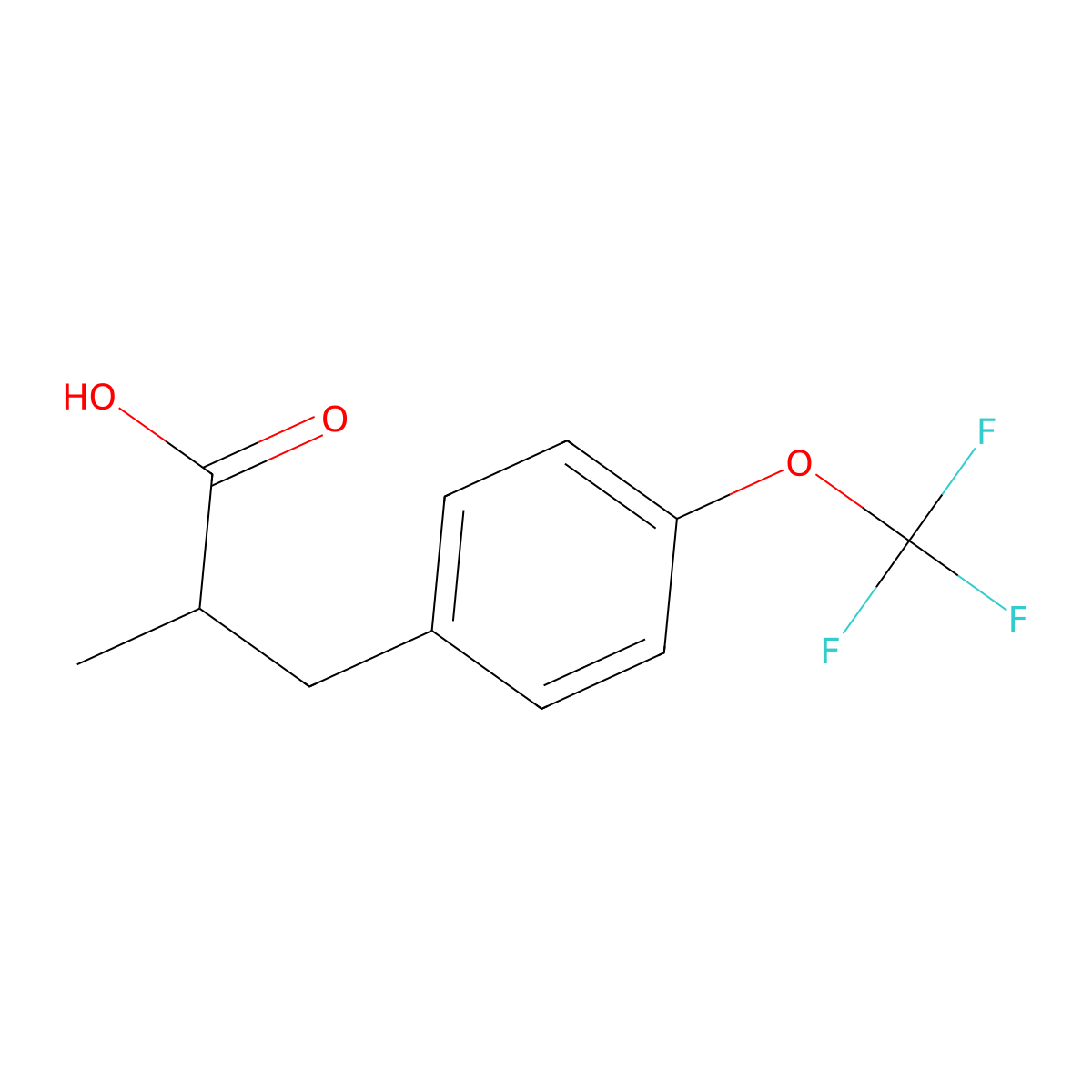 2-Methyl-3-(4-(trifluoromethoxy)phenyl)propanoic acid molecular structure, CAS 1281486-93-8