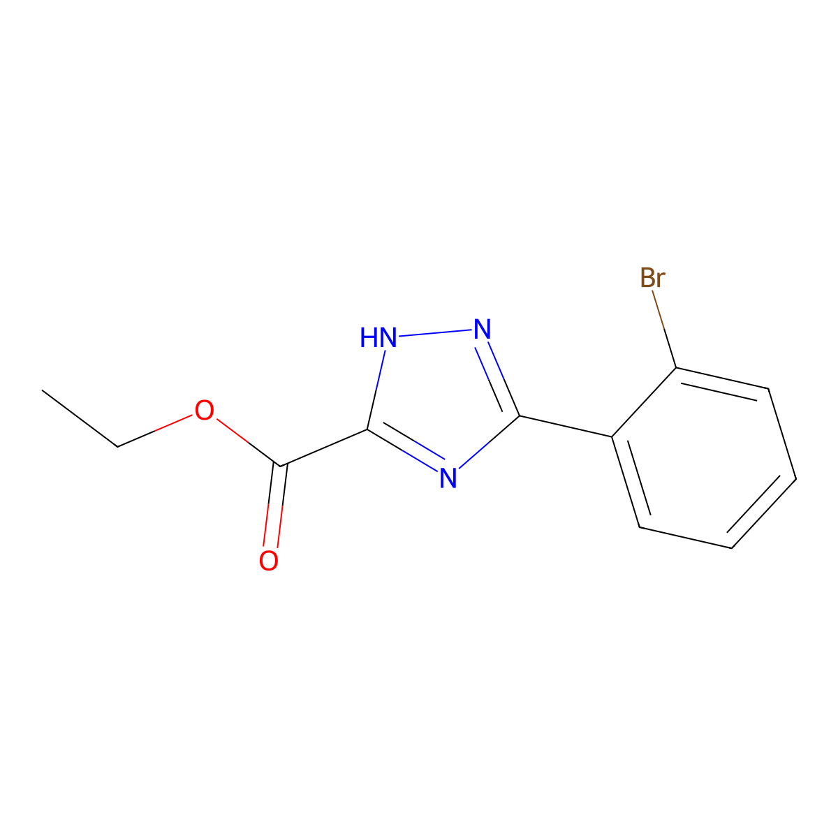 ethyl 3-(2-bromophenyl)-1H-1,2,4-triazole-5-carboxylate molecular structure, CAS 1281498-55-2