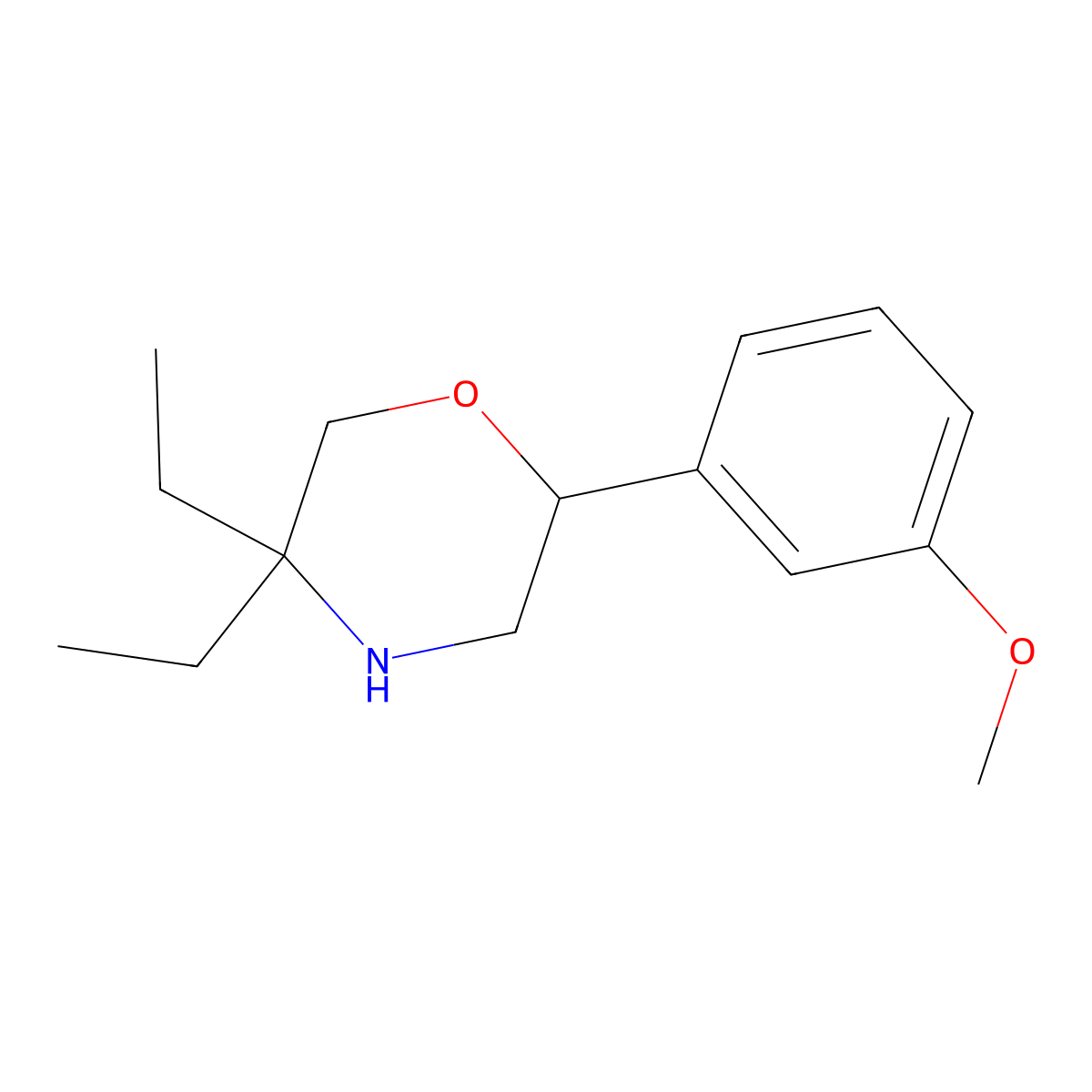 5,5-Diethyl-2-(3-methoxyphenyl)morpholine molecular structure, CAS 1281515-98-7