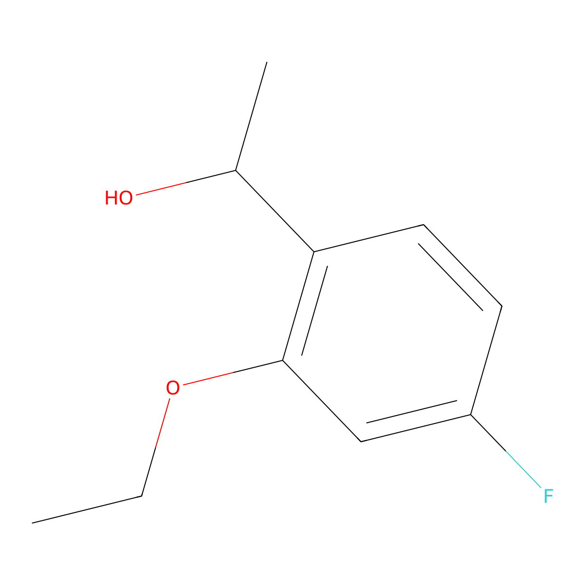 1-(2-Ethoxy-4-fluorophenyl)ethanol molecular structure, CAS 1281517-83-6