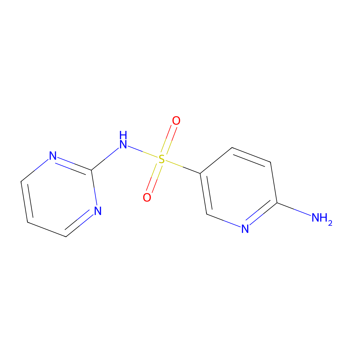 6-amino-N-(pyrimidin-2-yl)pyridine-3-sulfonamide molecular structure, CAS 1281520-31-7