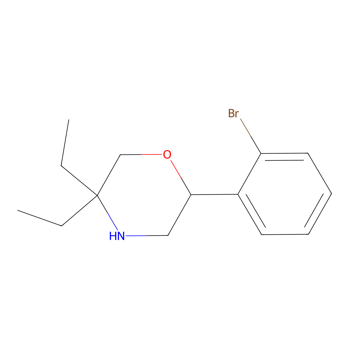2-(2-Bromophenyl)-5,5-diethylmorpholine molecular structure, CAS 1281533-33-2