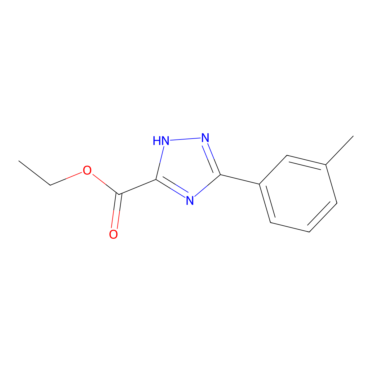 Ethyl 3-(m-tolyl)-1H-1,2,4-triazole-5-carboxylate molecular structure, CAS 1281551-08-3