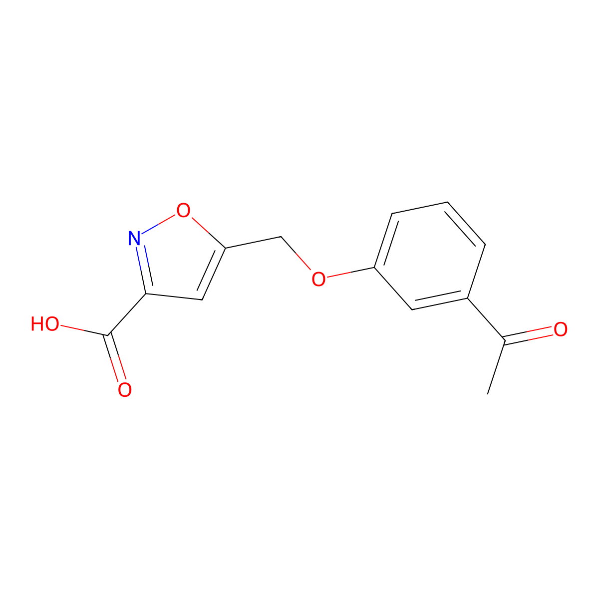 5-(3-Acetylphenoxymethyl)-1,2-oxazole-3-carboxylic acid molecular structure, CAS 1281554-27-5
