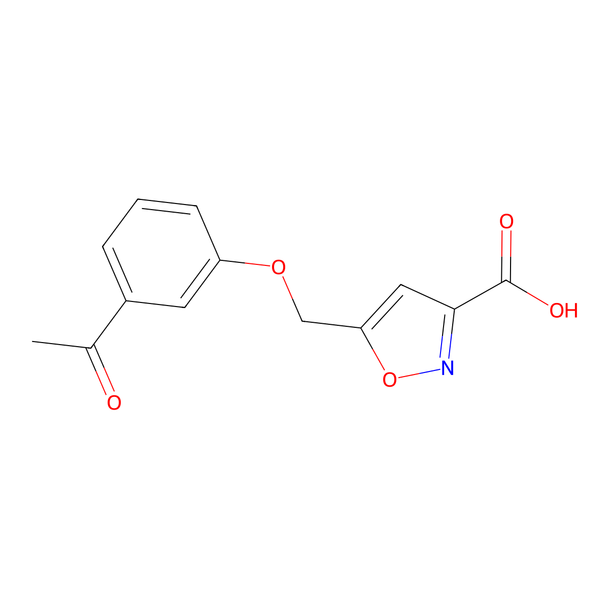 5-(3-Acetylphenoxymethyl)-1,2-oxazole-3-carboxylic acid molecular structure, CAS 1281554-27-5