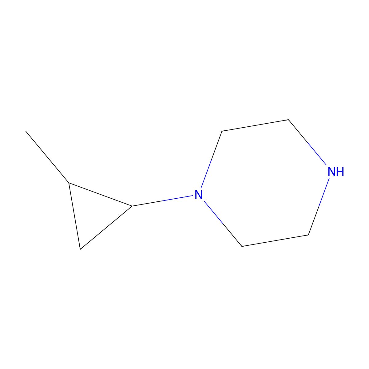 1-(2-Methylcyclopropyl)piperazine molecular structure, CAS 1281559-17-8