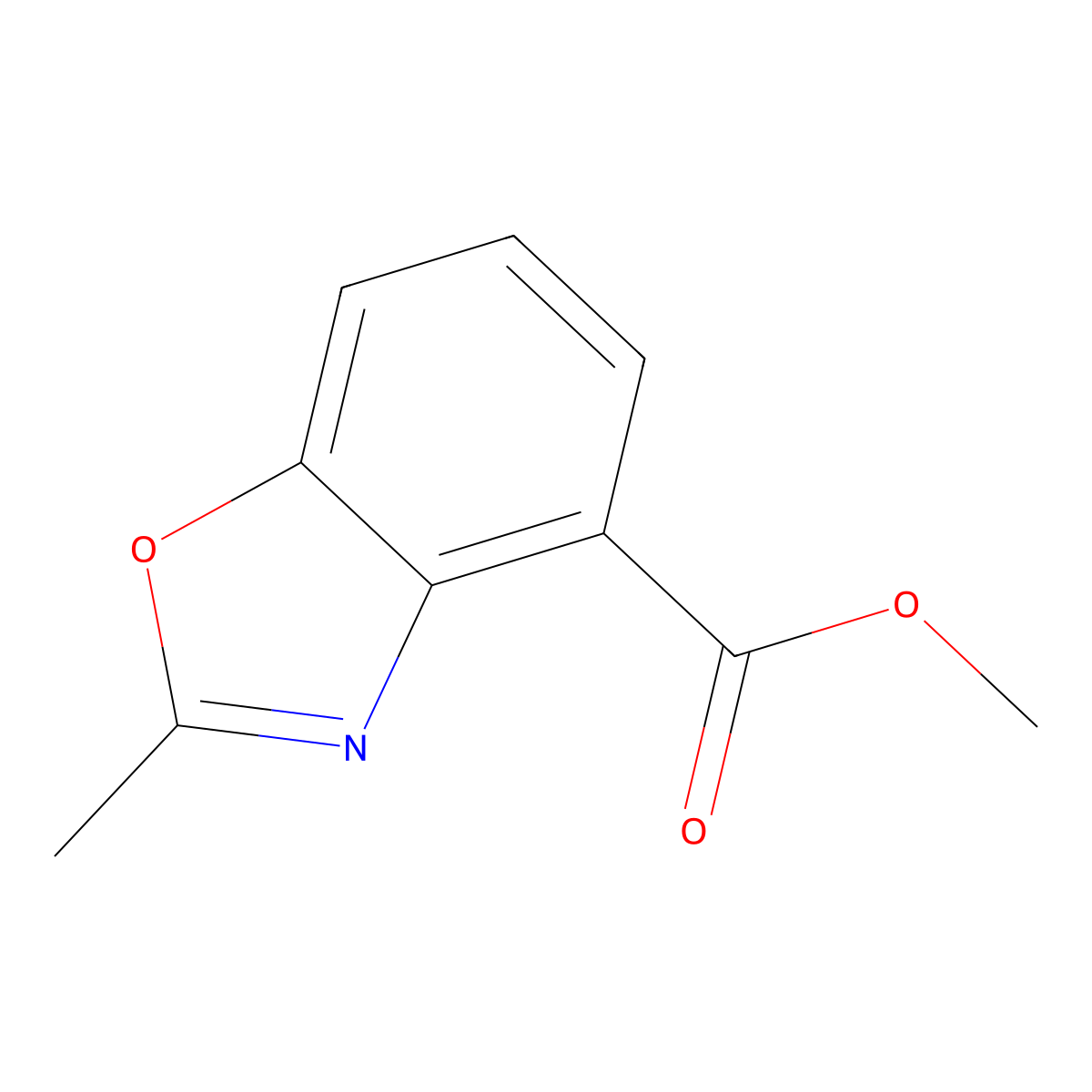 4-Benzoxazolecarboxylic acid, 2-methyl-, methyl ester molecular structure, CAS 128156-55-8
