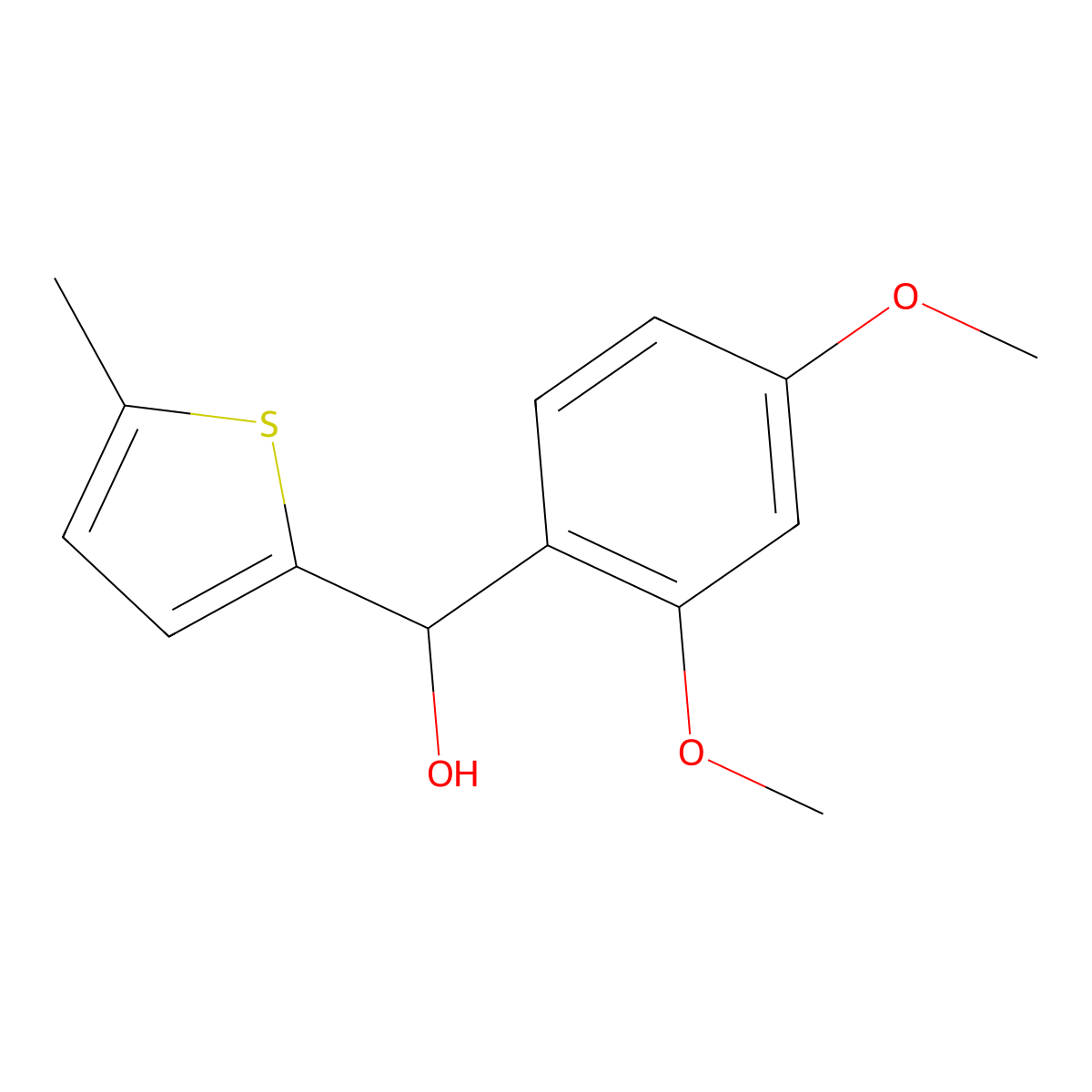 2,4-Dimethoxyphenyl-(5-methyl-2-thienyl)methanol molecular structure, CAS 1281563-22-1