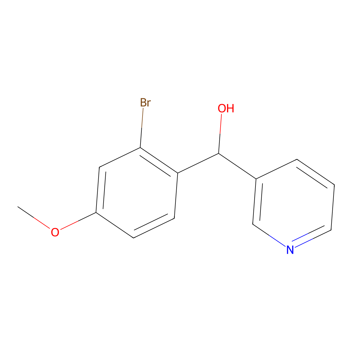 alpha-(2-Bromo-4-methoxyphenyl)-3-pyridinemethanol molecular structure, CAS 1281592-57-1
