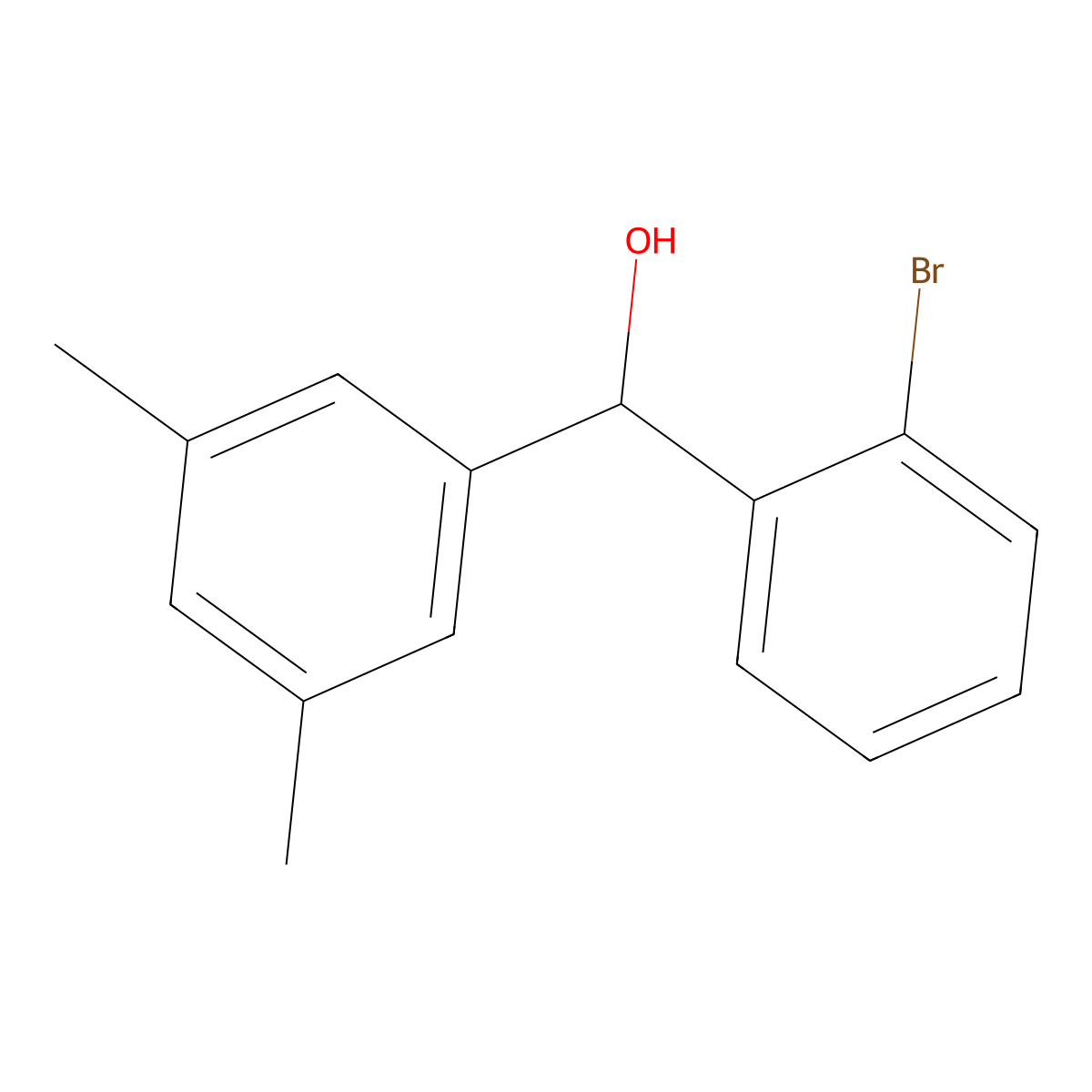 (2-Bromophenyl)(3,5-dimethylphenyl)methanol molecular structure, CAS 1281603-13-1