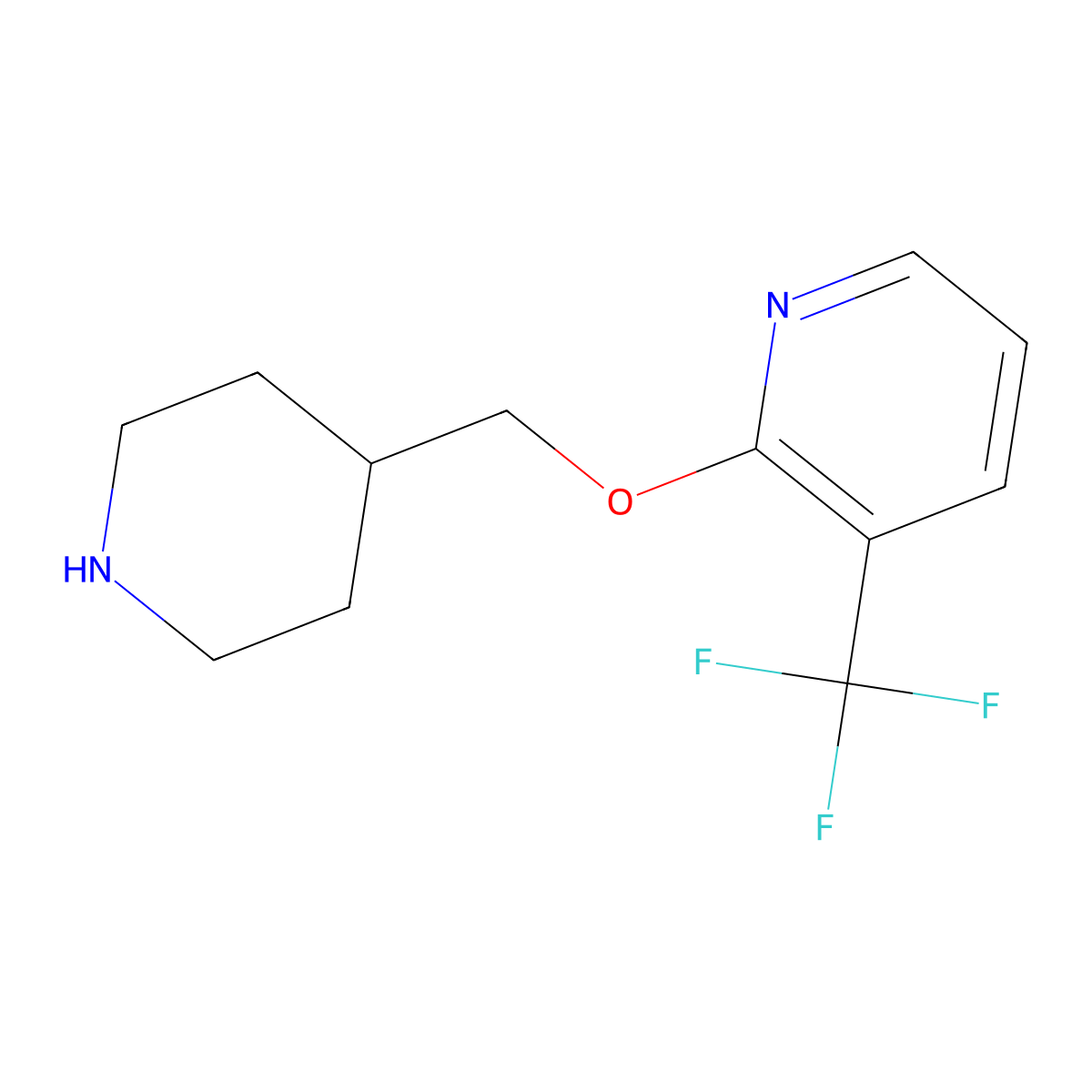 2-(Piperidin-4-ylmethoxy)-3-(trifluoromethyl)pyridine molecular structure, CAS 1281603-94-8