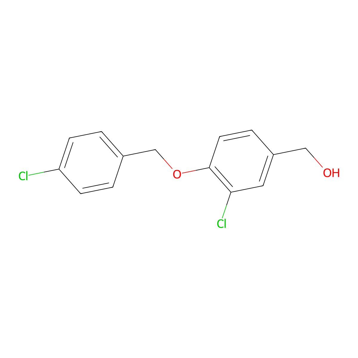 {3-Chloro-4-[(4-chlorobenzyl)oxy]phenyl}methanol molecular structure, CAS 1281626-15-0