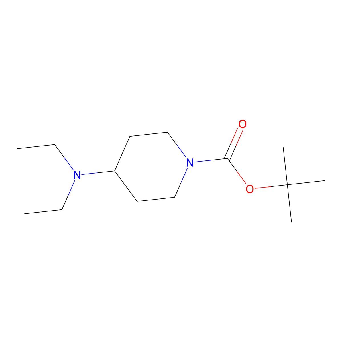 Tert-butyl 4-(diethylamino)piperidine-1-carboxylate molecular structure, CAS 1281634-35-2