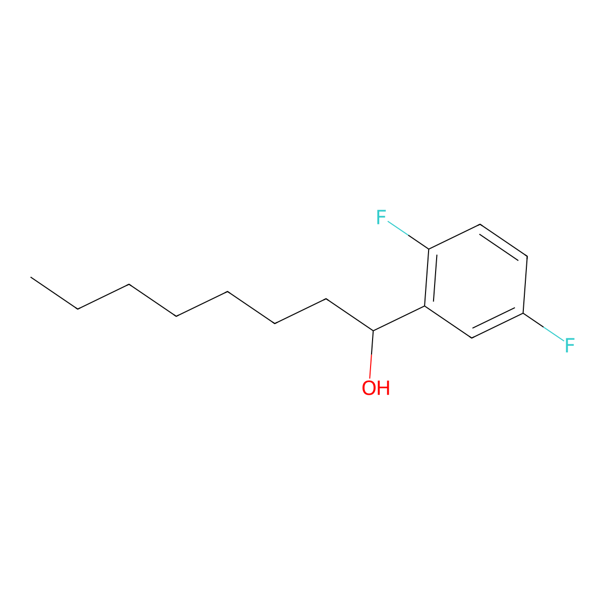 2,5-Difluoro-alpha-heptylbenZenemethanol molecular structure, CAS 1281634-97-6