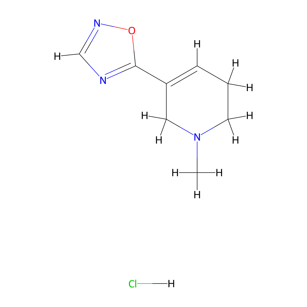 5-(1-Methyl-1,2,5,6-tetrahydropyridin-3-yl)-1,2,4-oxadiazole hydrochloride molecular structure, CAS 128164-84-1