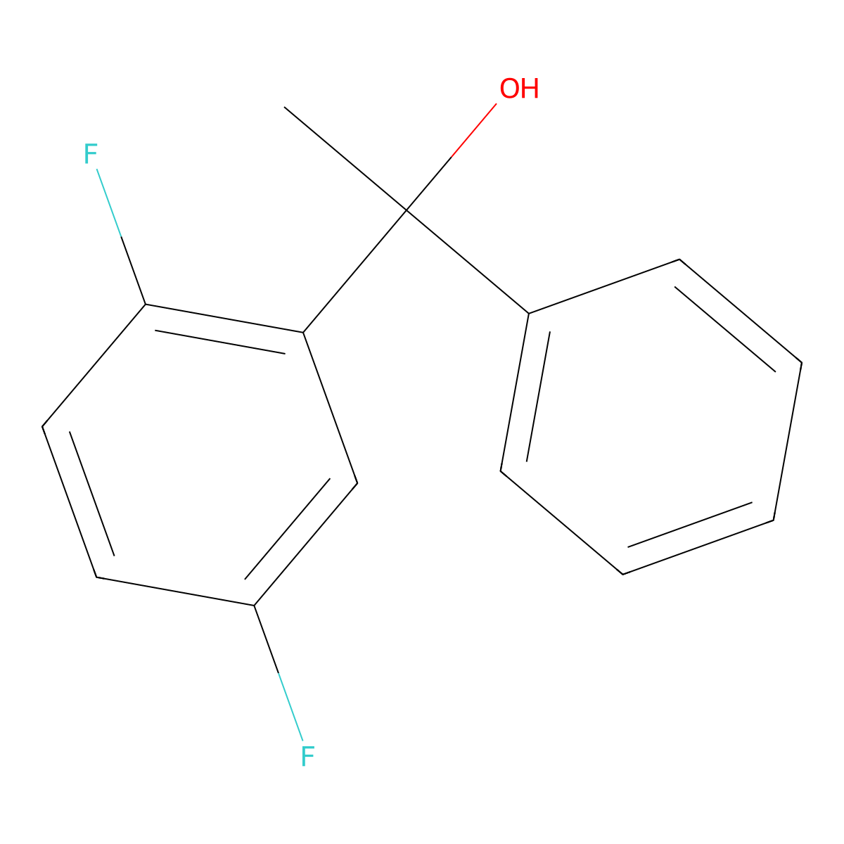 2,5-Difluoro-alpha-methyl-alpha-phenylbenZenemethanol molecular structure, CAS 1281647-25-3