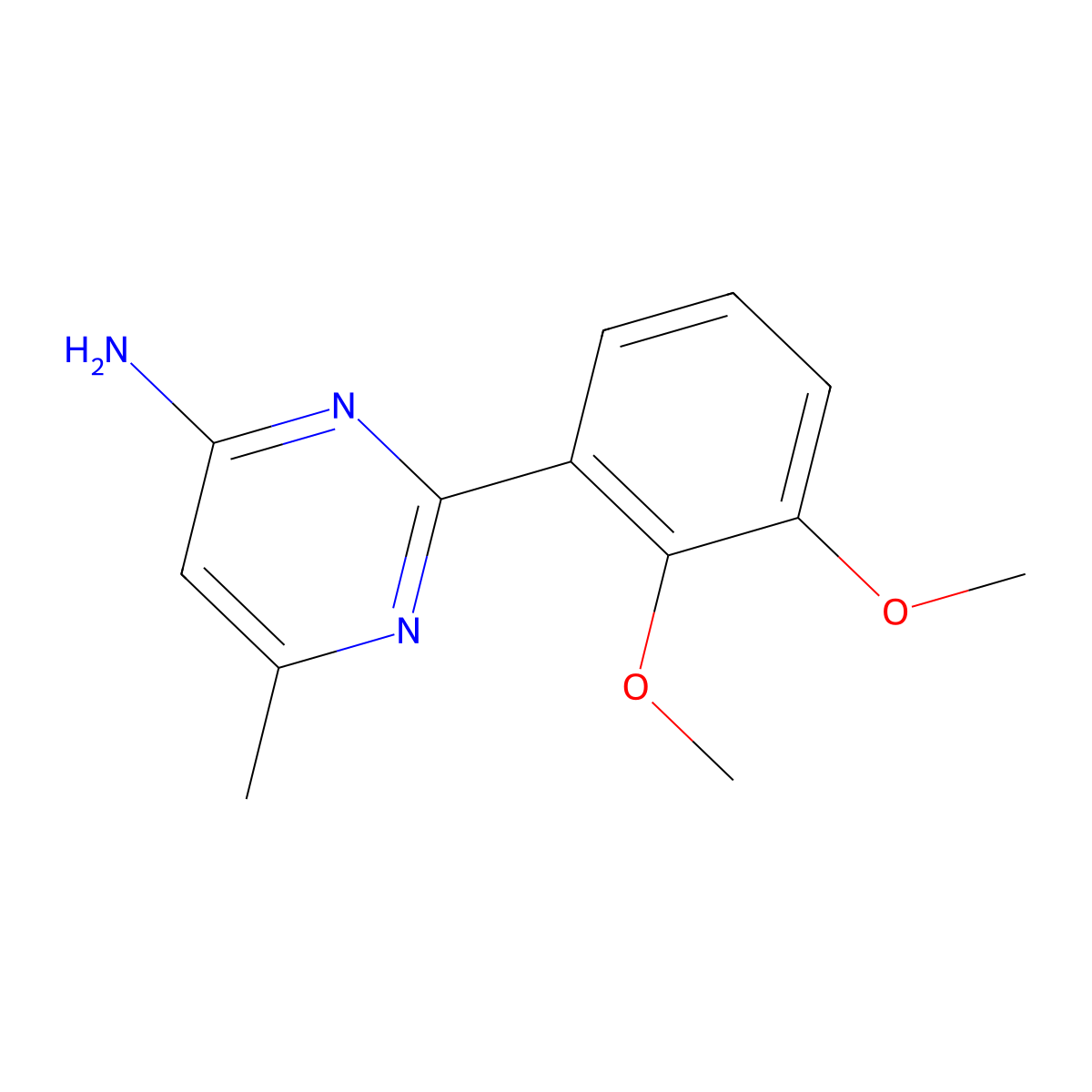2-(2,3-Dimethoxyphenyl)-6-methylpyrimidin-4-amine molecular structure, CAS 1281648-42-7