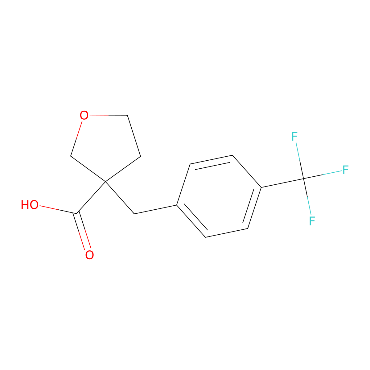 3-{[4-(Trifluoromethyl)phenyl]methyl}oxolane-3-carboxylic acid molecular structure, CAS 1281657-95-1